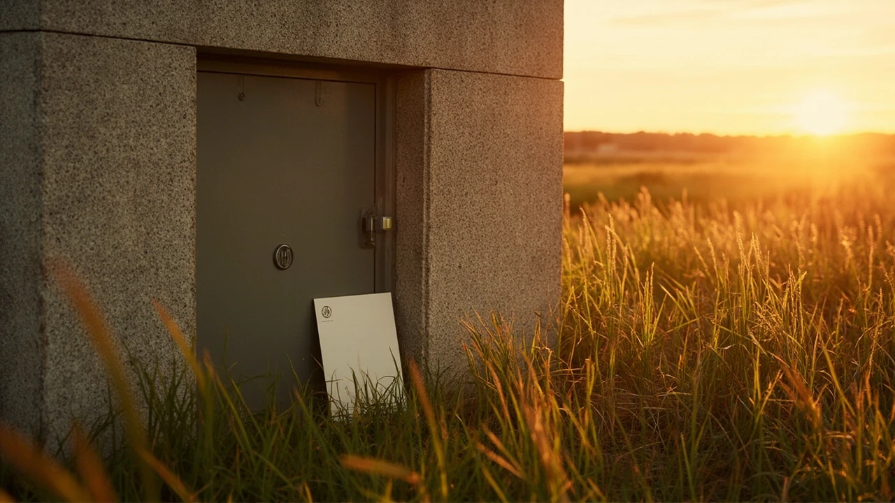 Bunker branding concept with a reinforced concrete shelter turned into a visual identity mark