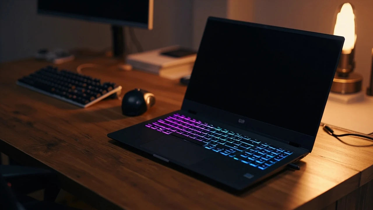 Asus ROG Strix Scar 18 18" gaming notebook on a desk with peripherals
