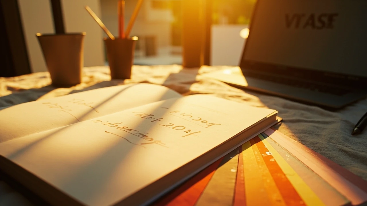 Editorial workspace showing alternatives for the design synonym