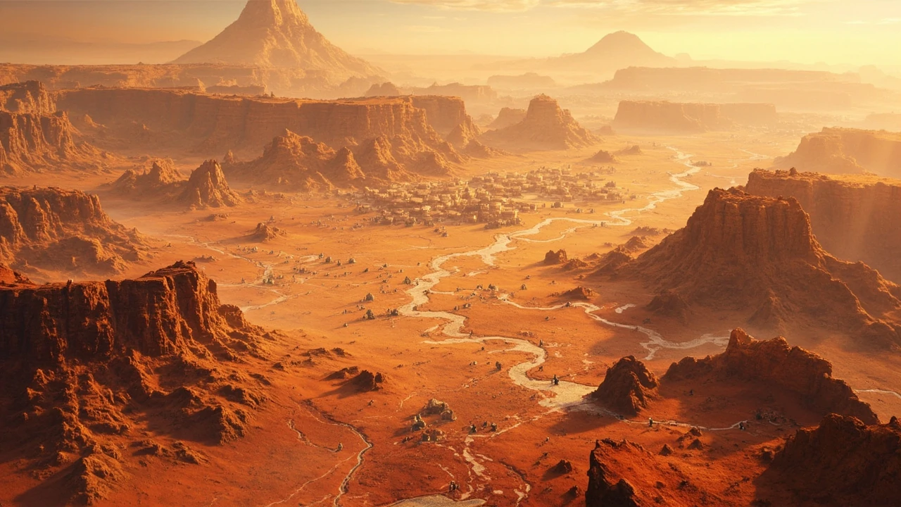 Crimson Desert interactive map showing a fantasy open world with markers and routes