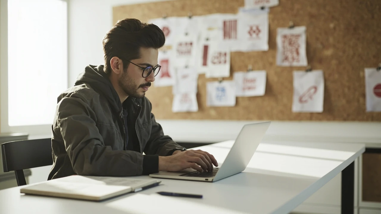 Editor reviewing screenshots that document logo misuse examples