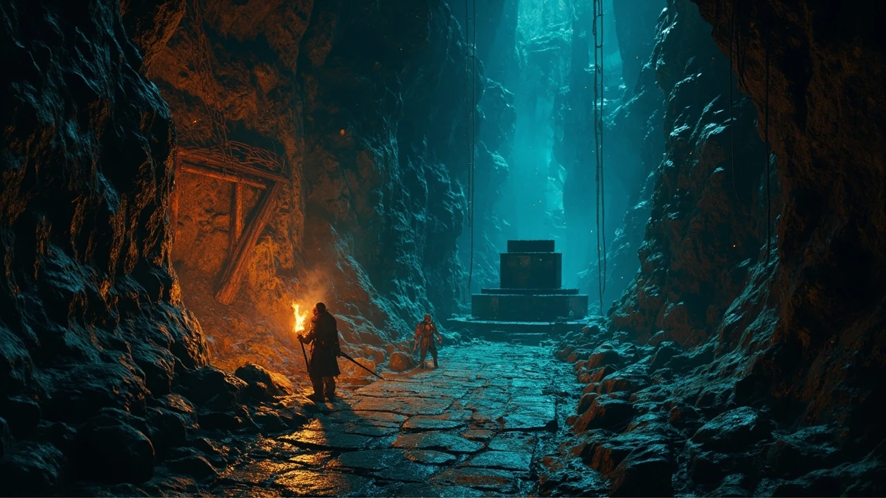 Underground cavern scene showing the path to find the Nightsong in BG3